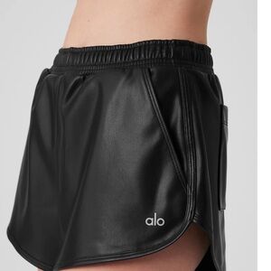 Alo faux leather power hour shorts